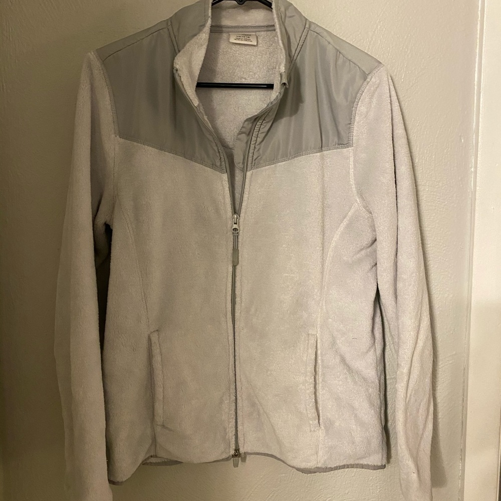 White Fuzzy Zip-Up